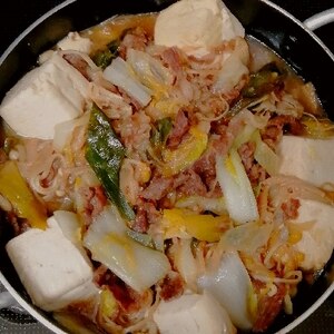 牛肉・長葱・豆腐の煮物